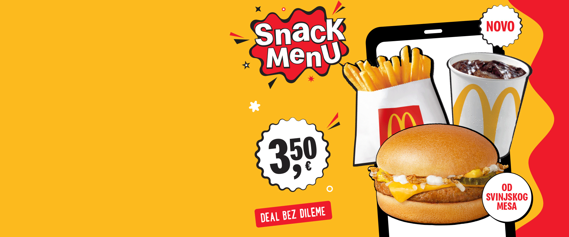 Snack Menu – Chicken McNuggets + krumpirići + sok 0,25L, samo 3,50 €